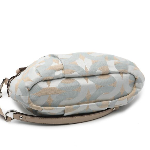 COACH Madison Shantung Sophia Satin Leather Shoulder Bag Purse Silver Bay Mist - Picture 6 of 15